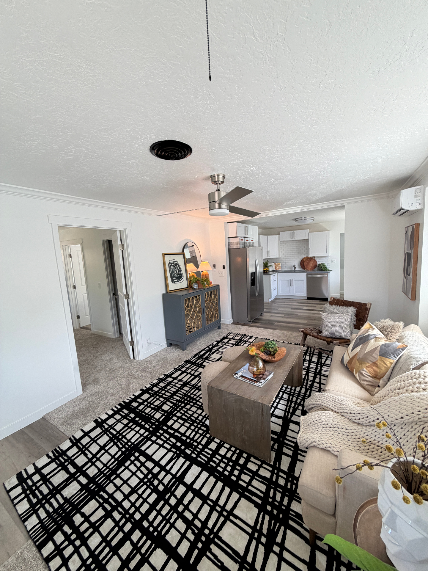 Living room and open kitchen